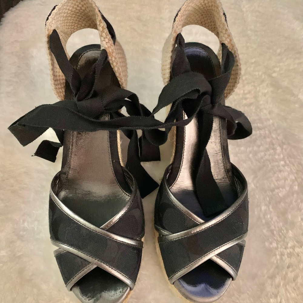 Coach Wedge Espadrilles Size 8